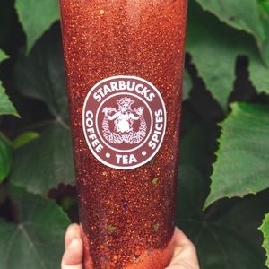 Custom Starbucks Tumblers with glitter